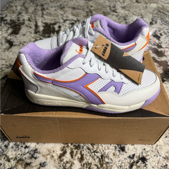 Diadora White and Purple Athletic Shoes - Picture 2 of 7